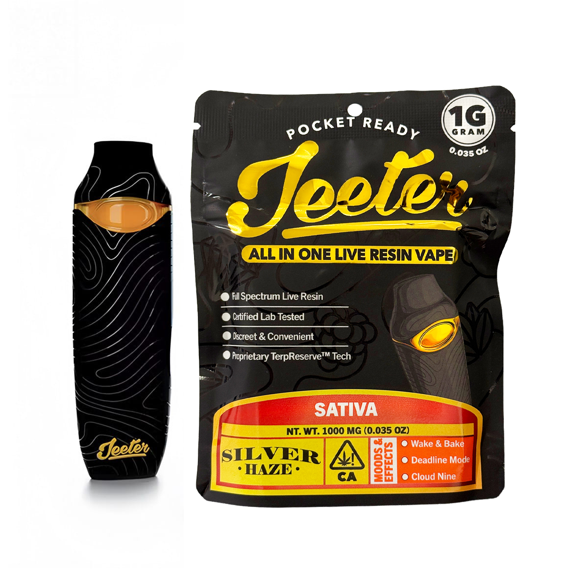 Jeeter Concentrates Silver Haze Live Resin All-In-One Vape 1.0g