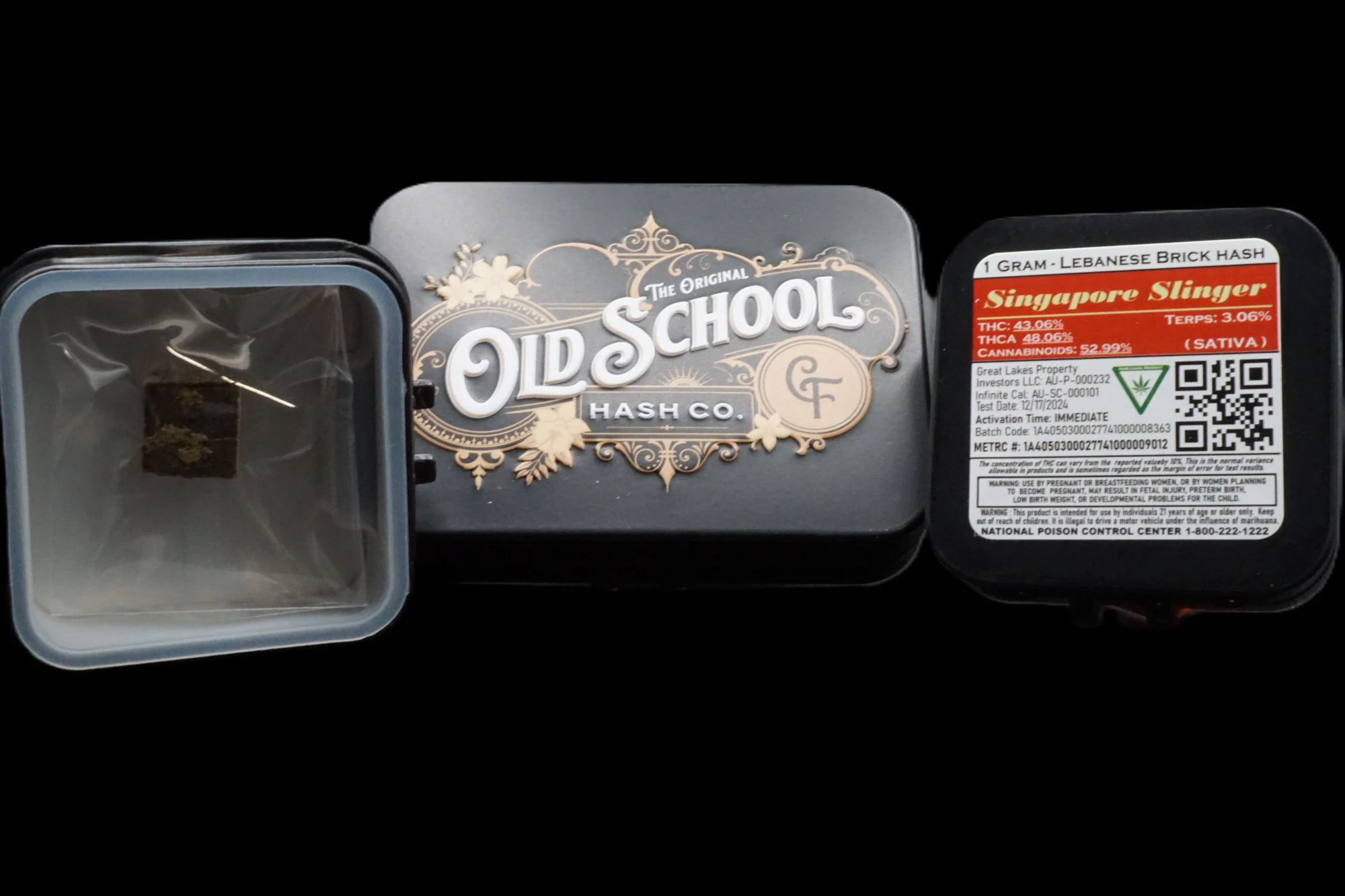 Old School Hash Co. - Old School Hash: Singapore Slinger Brick Hash (1g) Main Image