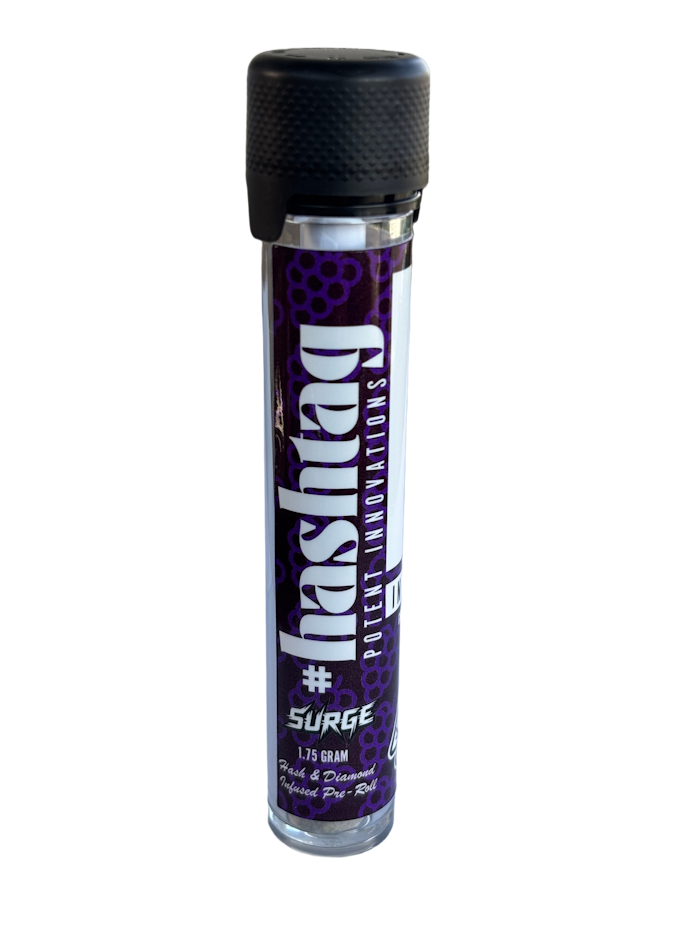 .7g Grape Ape Hash & Diamond Infused Pre-Roll - #Hashtag picture
