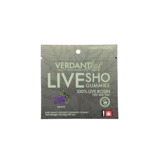 Verdant Leaf - Grape Nano Gummy | 100mg (THC) (Live Hash Rosin)