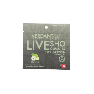 Verdant Leaf - Sour Apple Nano Gummy | 100mg (THC) (Live Hash Rosin)