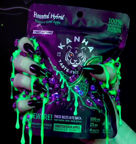 KANHA - KANHA - Edible - Sinister Sour Apple Crunch - Haunted Hybrid - Solventless Rosin Belts - 100MG Main Image