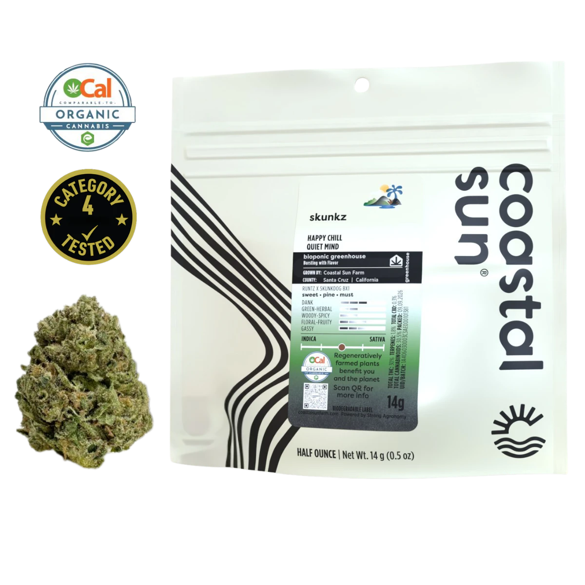 Coastal Sun - Skunkz (H) | 14g Mylar Greenhouse Flower | Coastal Sun Main Image
