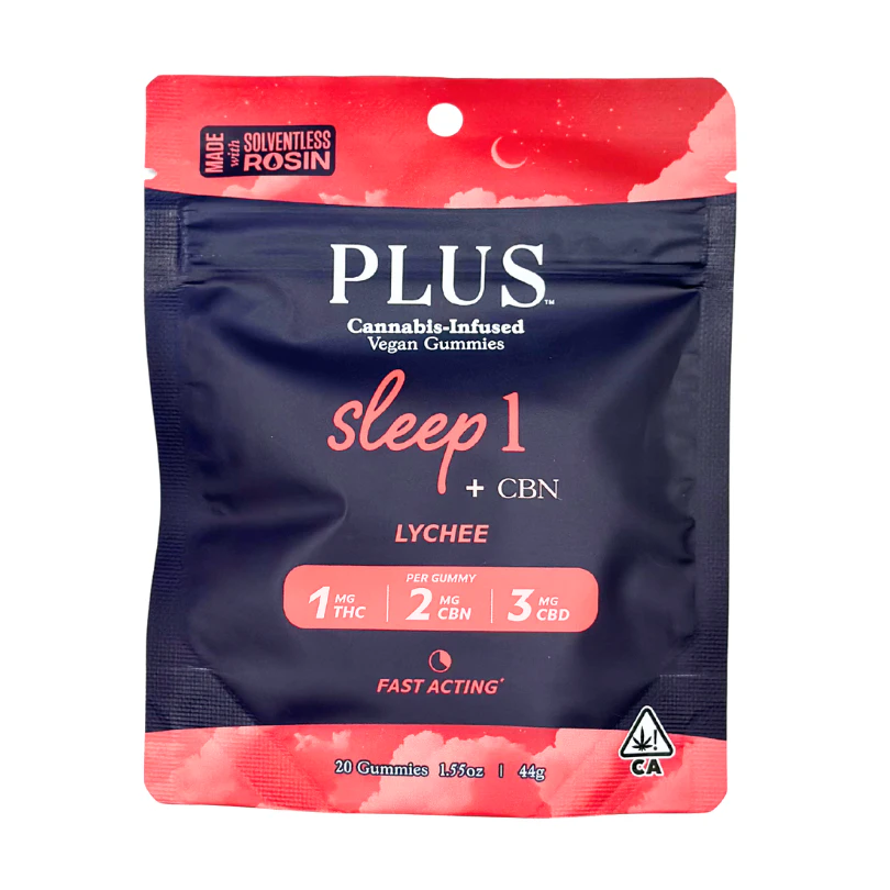 PLUS™️ Products - Plus - Sleep - Lychee - 1:2:3 THC/CBN/CBD - Gummies - 20pk - 100mg Main Image