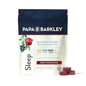 Papa & Barkley Sleep Releaf 100mg CBD/100mg THC/100mg CBN Berry Pomegranate Gummies