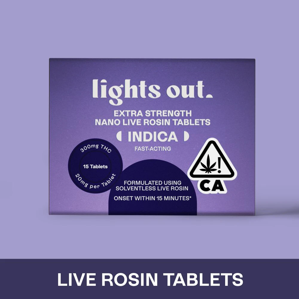 Lights Out - LIGHTS OUT: Indica Nano Live Rosin Tablets - 15 Tablets/20mg Per Tablet/300mg per Package (I) Main Image