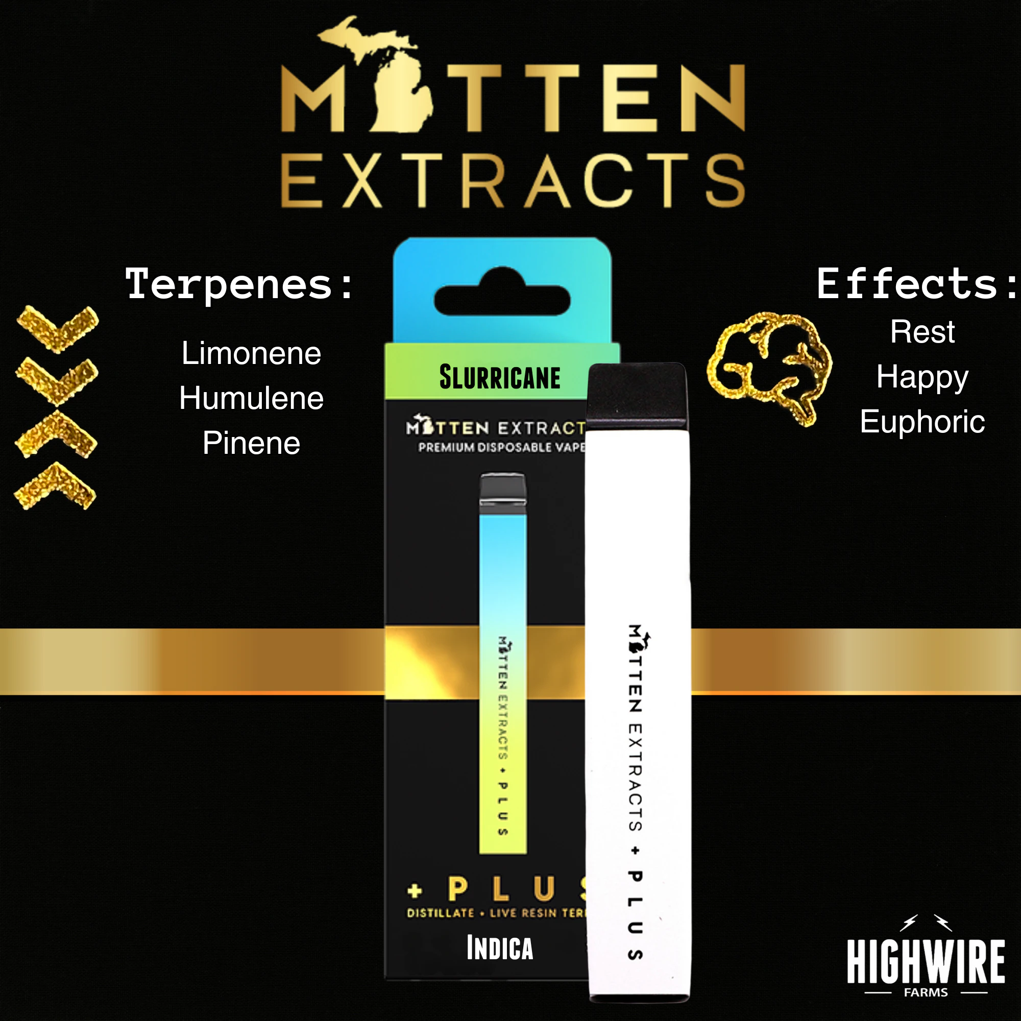 Mitten Extracts - Mitten Extracts Disposable Slurricane Distillate + Live Resin Terps 1g Main Image