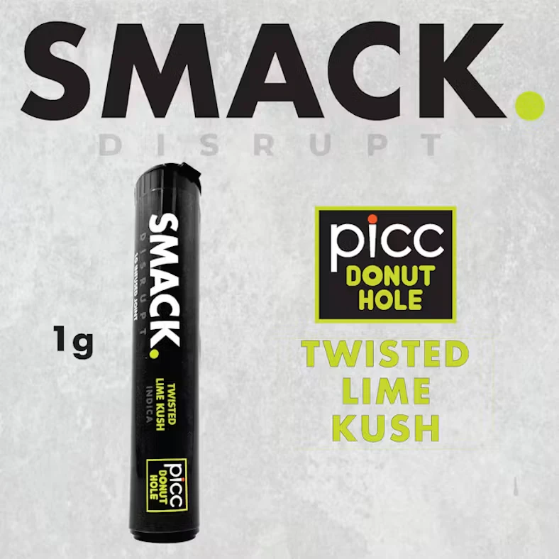 Smack - Twisted Lime Kush | Infused Preroll | 1g x 1pk | Smack Main Image