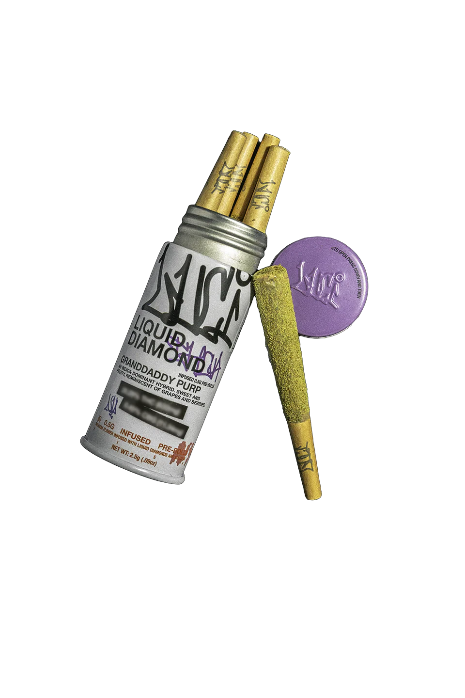 Luci - Granddaddy Purp | Infused Preroll | .5g x 5pk | Luci Main Image