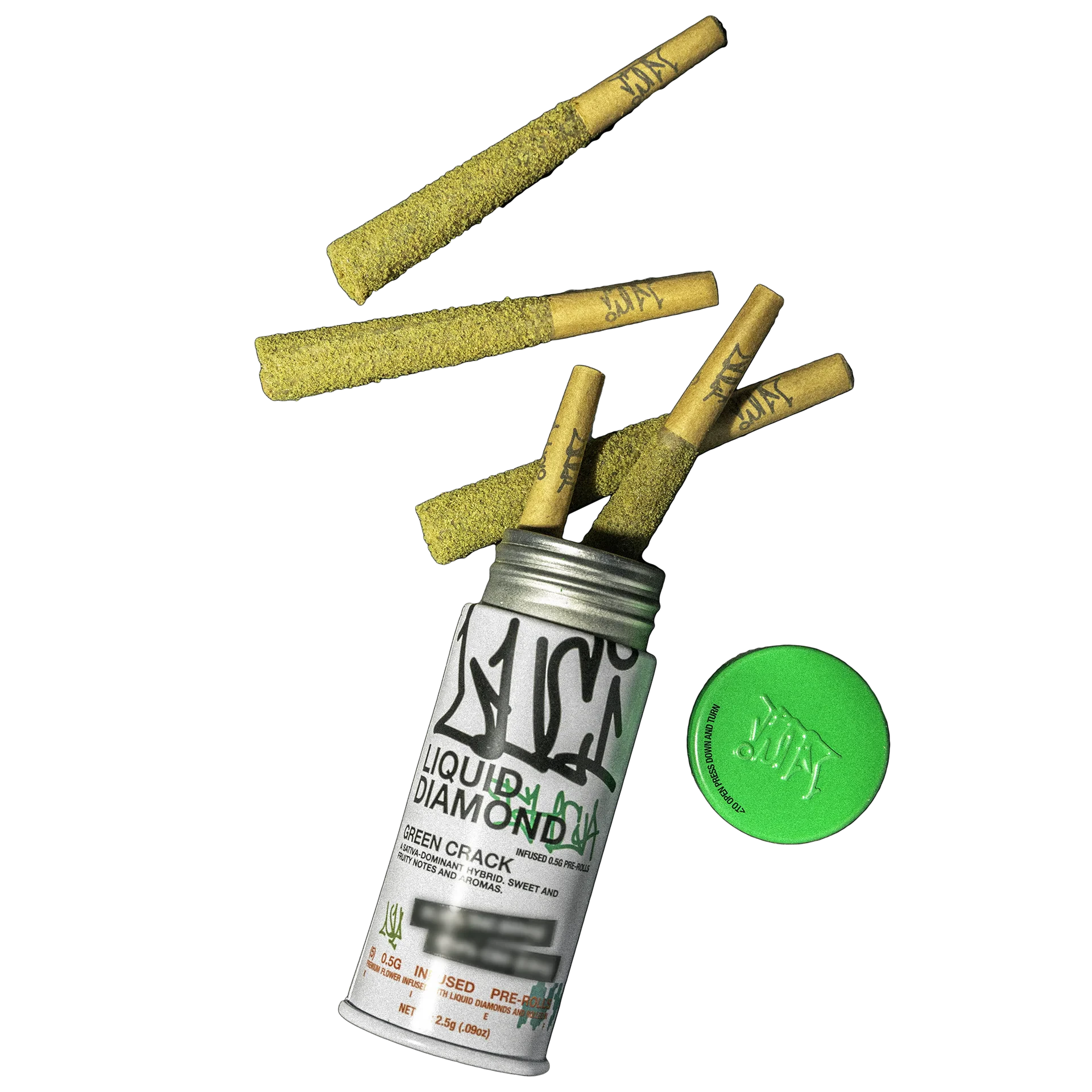 Luci - Green Crack | Infused Preroll | .5g x 5pk | Luci Main Image