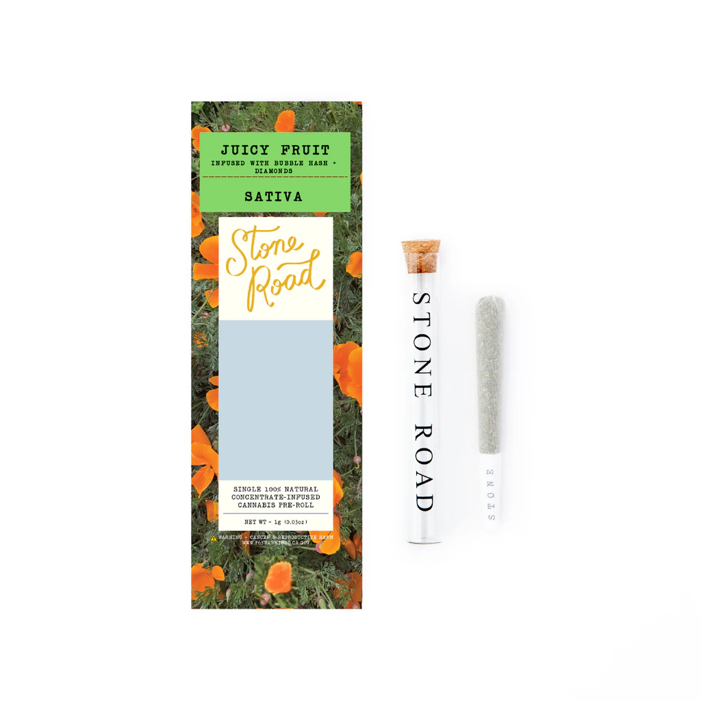 STONE ROAD - Juicy Fruit | Infused Preroll | 1g x 1pk | Stone Road Main Image