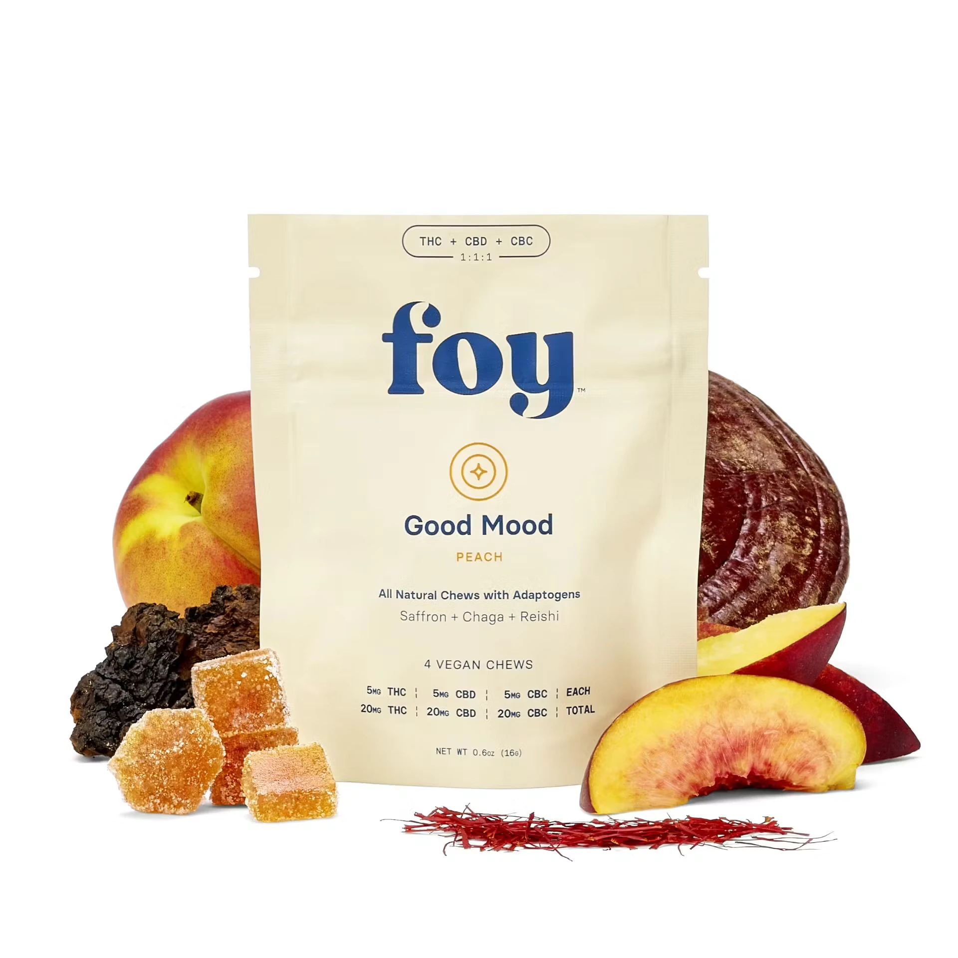 Foy - Good Mood Peach | Edible | 5mg x 4pk | Foy Main Image