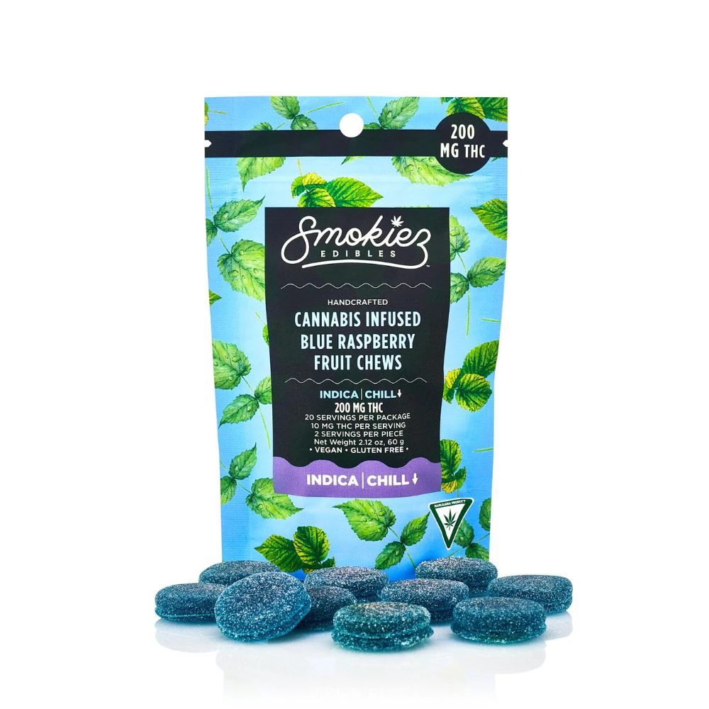 Smokiez Edibles - Blue Raspberry 200mg Fruit Chews (10x20mg) - SMOKIEZ EDIBLES Main Image