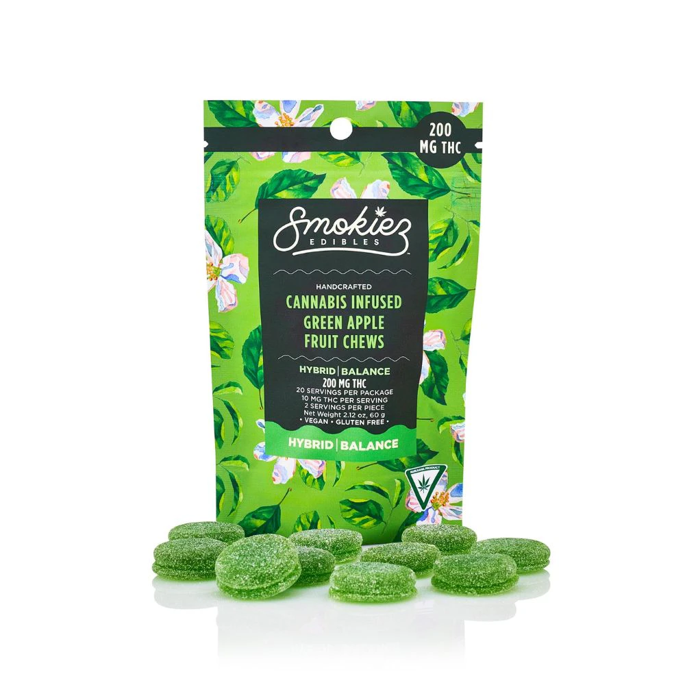 Smokiez Edibles - Green Apple 200mg Fruit Chews (10x20mg) - SMOKIEZ EDIBLES Main Image