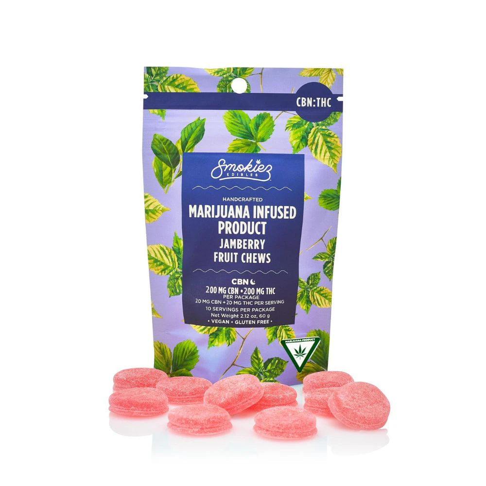 Smokiez Edibles - Sleep Jamberry 1:1 THC:CBN 200mg Fruit Chews (10x20mg) - SMOKIEZ EDIBLES Main Image