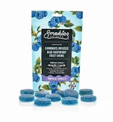 Sour Blue Raspberry Indica Chews || Smokiez || 10 pk