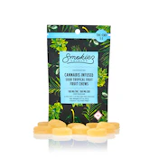 Smokiez | 10pk Fruit Chews | Sour Tropical Fruit 1:1 THC:CBD | 100mg