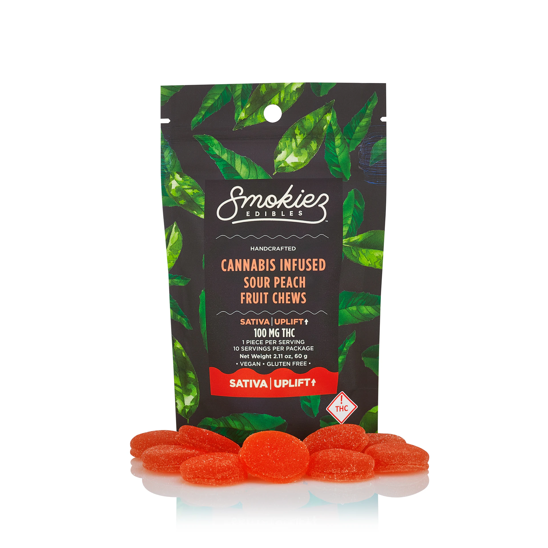 SMOKIEZ - Smokiez | 10pk Fruit Chews | Sour Peach | 100mg Main Image