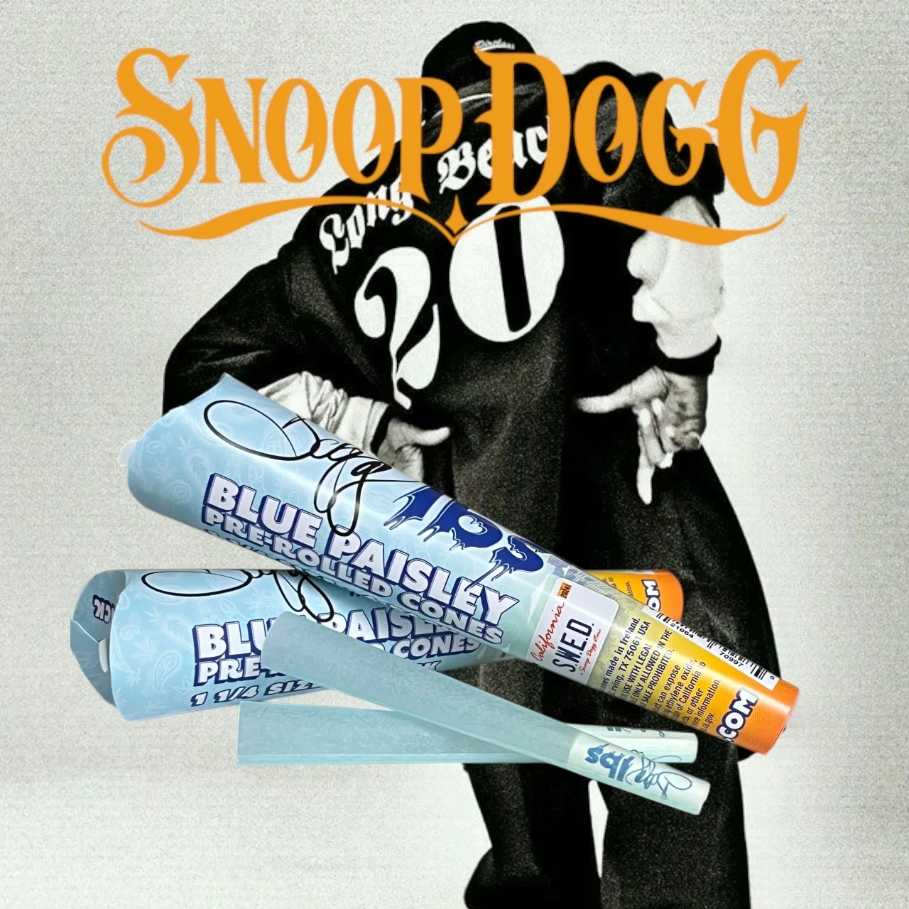 Raw - Official Snoop Dogg lbs Blue Paisley 1 1/4 –6pack Pre-Rolled Cones Main Image