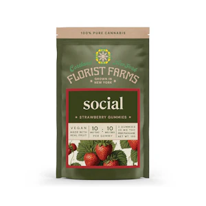FLORIST FARMS - Social: Strawberry | Gummies | 20mg 2pk | Florist Farms