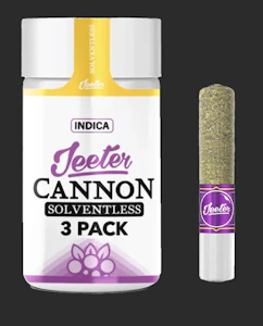 Jeeter -  Jeeter-Solventless Baby Cannon-3 pack-Purple Punch-Live Rosin-Infuse Pre Roll-Indica-Ceramic Tip-42.46%-1.5G