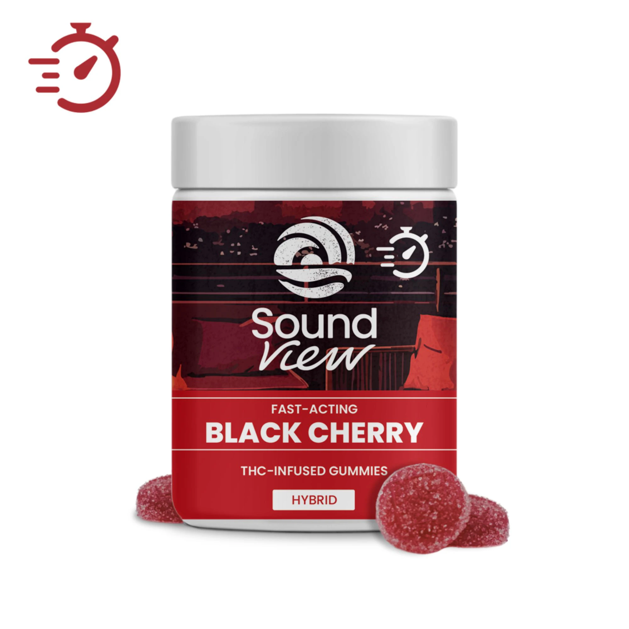 SoundView - SoundView Fast-Acting Black Cherry Gummies T98.8mg H 00103 Main Image