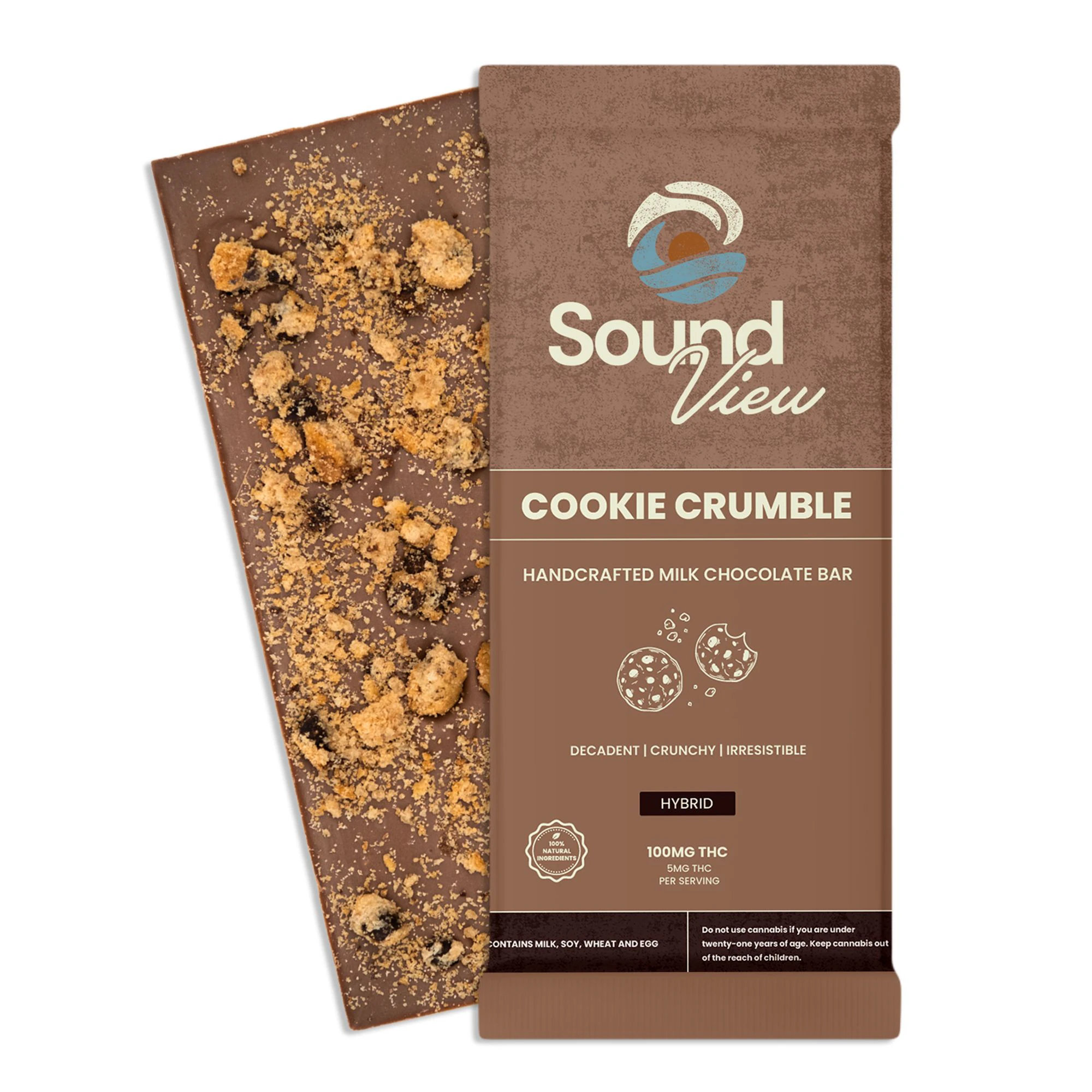 SoundView - SoundView Cookie Crumble Milk Chocolate Bar T99.4mg H 00068 Main Image