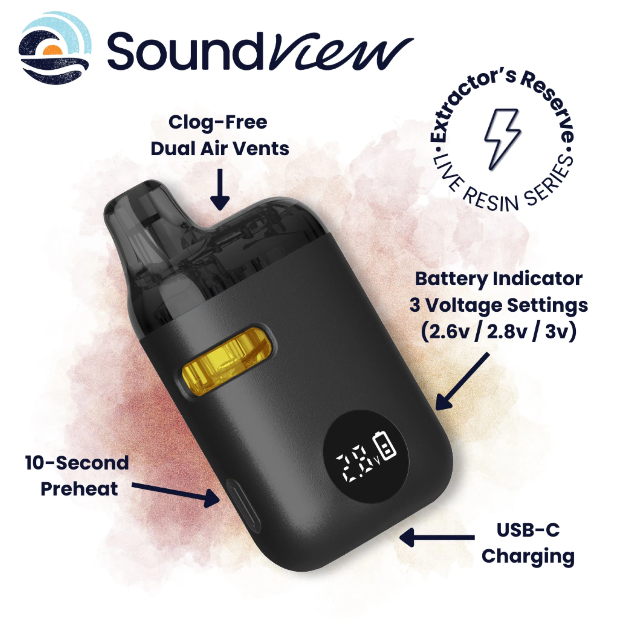 SoundView - SoundView Extractor’s Reserve: 1g AIO Live Resin Series - Strawberry Lemonade T92.124 H 00140 Main Image