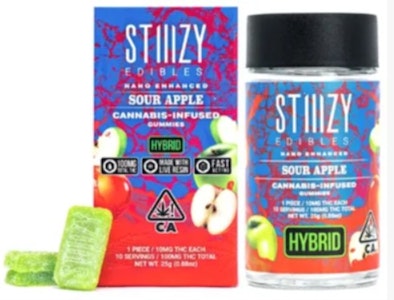 STIIIZY - Stiiizy - SOUR APPLE - 100mg Gummies - 10pk
