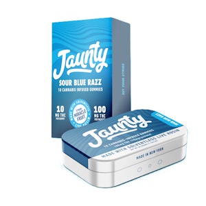 Jaunty - Sour Blue Razz | Live Rosin Gummies | 100mg/10 Pieces | Jaunty