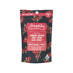 Smokiez Edibles - 150mg 2:1 THC:THCv Sour Cherry Fruit Chews (10mg THC, 5mg THCv - 10 pack) - Smokiez
