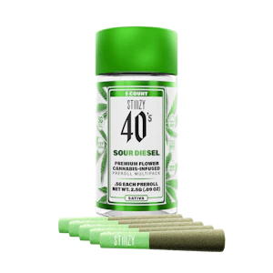 STIIIZY - Sour Diesel (S) | .5g 5pk Multi Pack Infused 40s Prerolls | Stiiizy