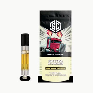 The SC - Sour Diesel 1g Live Resin 5-10 Cart Adult-Use