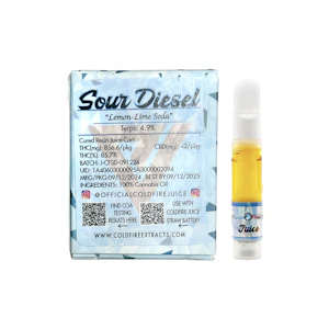 COLDFIRE EXTRACTS - Coldfire x Ember Valley Sour Diesel Juice Vape Cart 1.0g