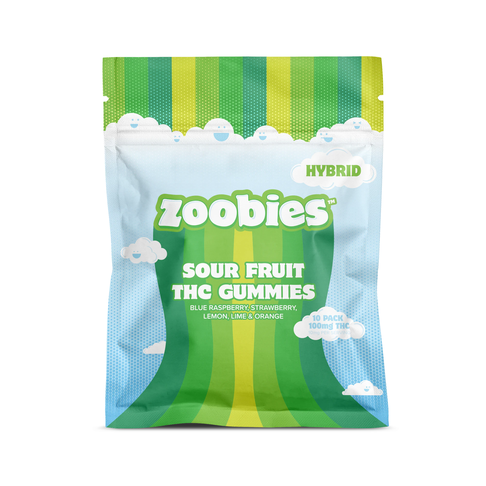 Zoobies - Sour Fruit THC Gummies (Hybrid) 10pk 100mg Main Image