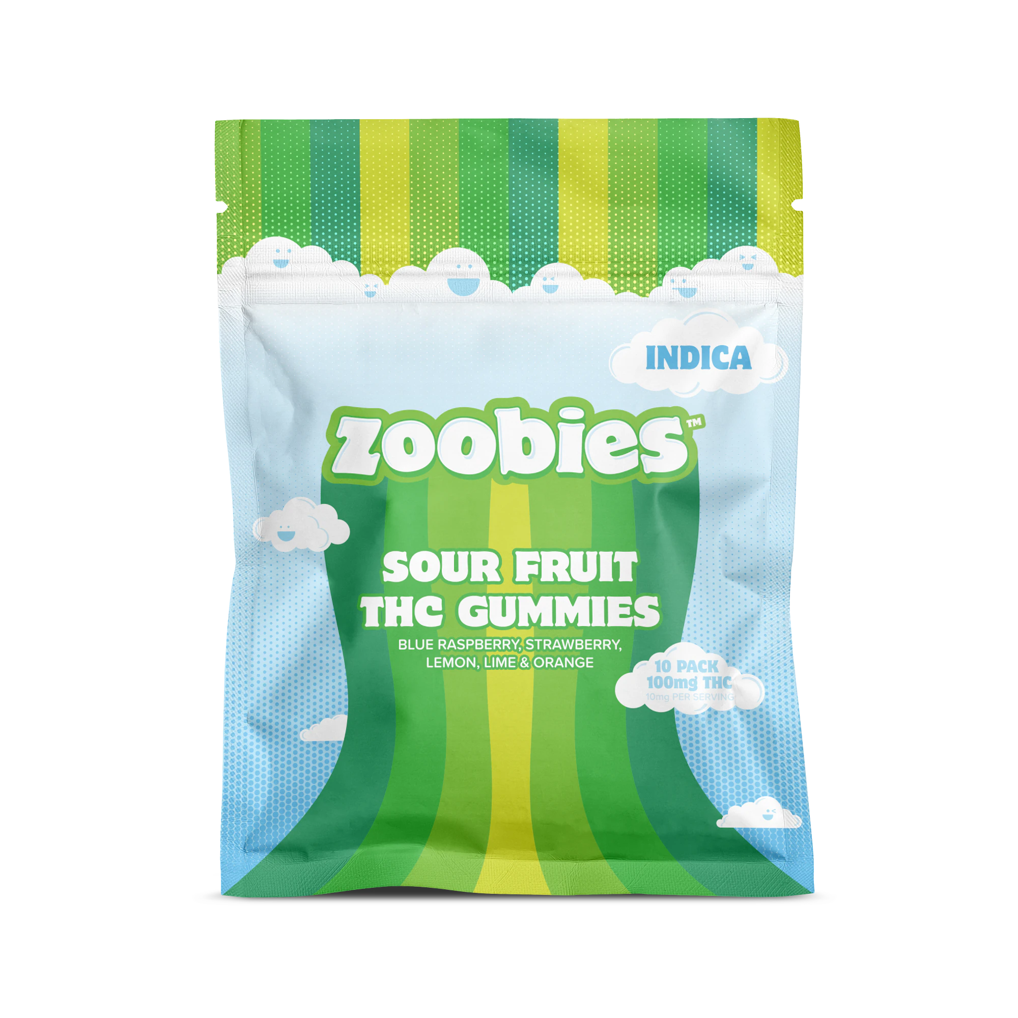 Zoobies - Sour Fruit THC Gummies (Indica) 10pk 100mg Main Image