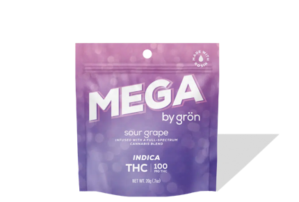 Gron | Edible | Gummies - Mega Sour Grape | 100mg, 1