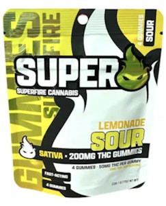 SUPERFIRE - SuperFire-Gummies-Lemonade Sour-Sativa-200mg THC