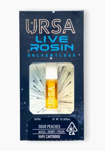 URSA Extracts - URSA 1g Sour Peaches Live Rosin Cartridge Main Image