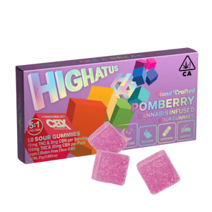 Highatus - Sour Pomberry 5:1 (THC:CBN)  | 10mg:2mg 10pk Gummies | Highatus