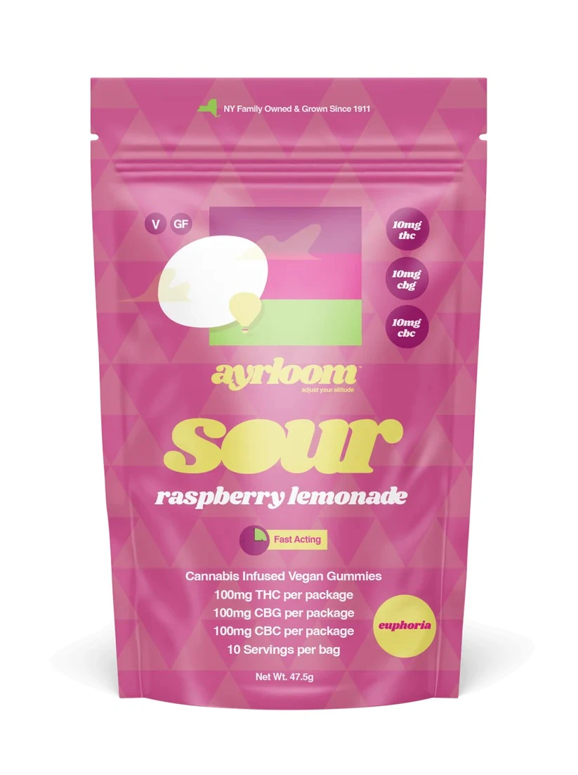 ayrloom - Sour Raspberry Lemonade | Gummies | 100mg/10 Pieces | Ayrloom Main Image