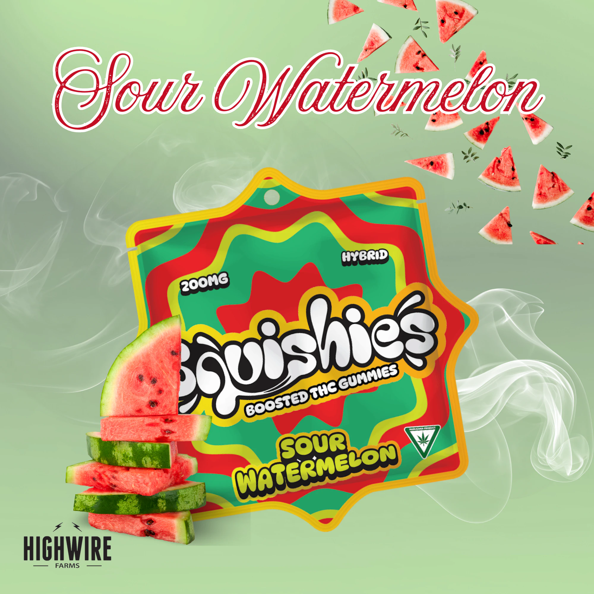 Party Favors - Squishies Hash Rosin Gummies Sour Watermelon 200mg Main Image