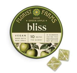 Florist Farms| Edibles | Sour Green Apple | 10 pc | 100MG