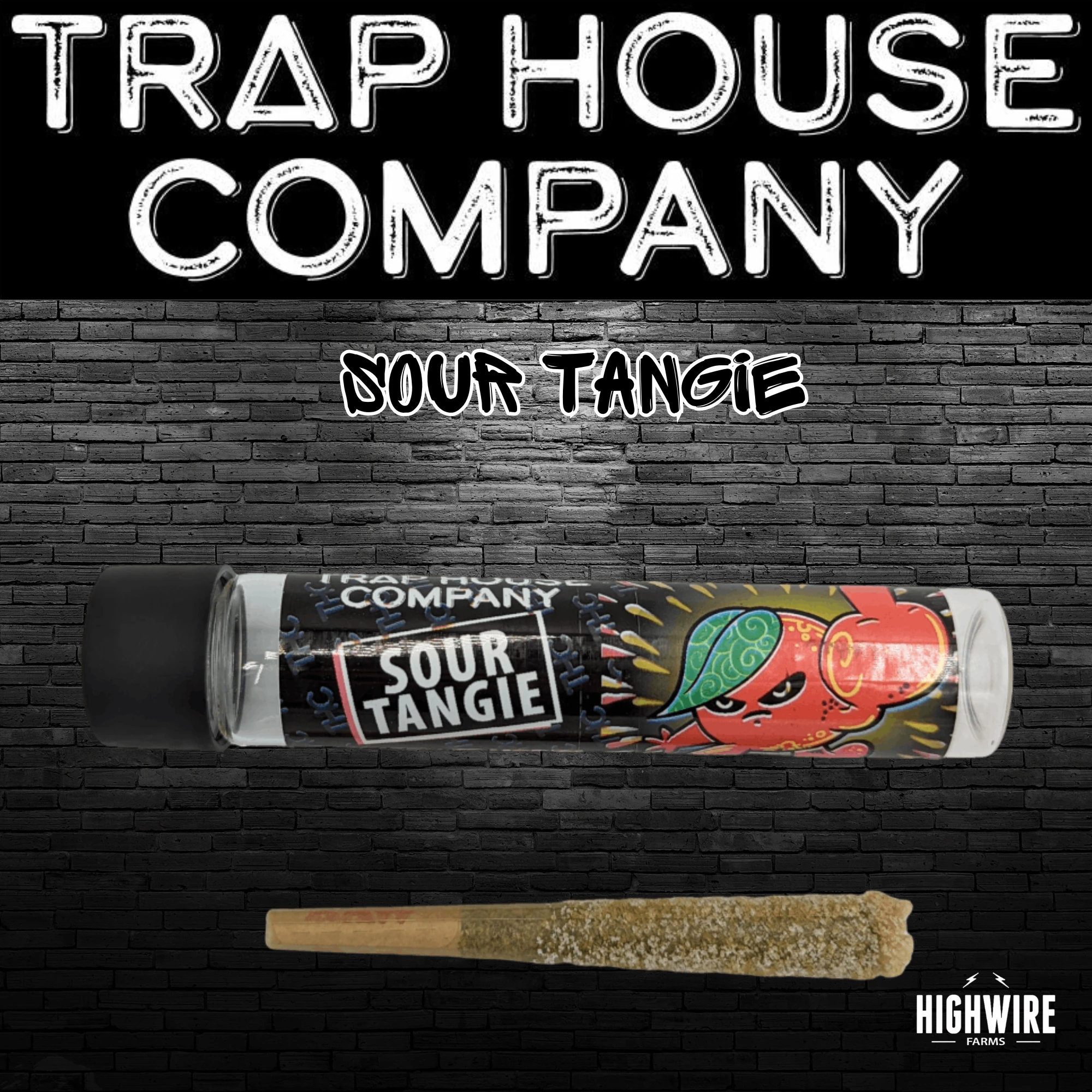 Trap House Company - Trap House Sour Tangie Infused "DUBBZ" Preroll 1.25g Main Image