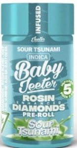 JEETER - Jeeter-Baby Jeeter-Sour Tsunami-Indica-Liquid Diamonds & Rosin-infused Pre roll-33.95%-2.5g
