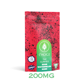 Choice Gummies - Super Sour Watermelon Kush (Indica) - 200mg