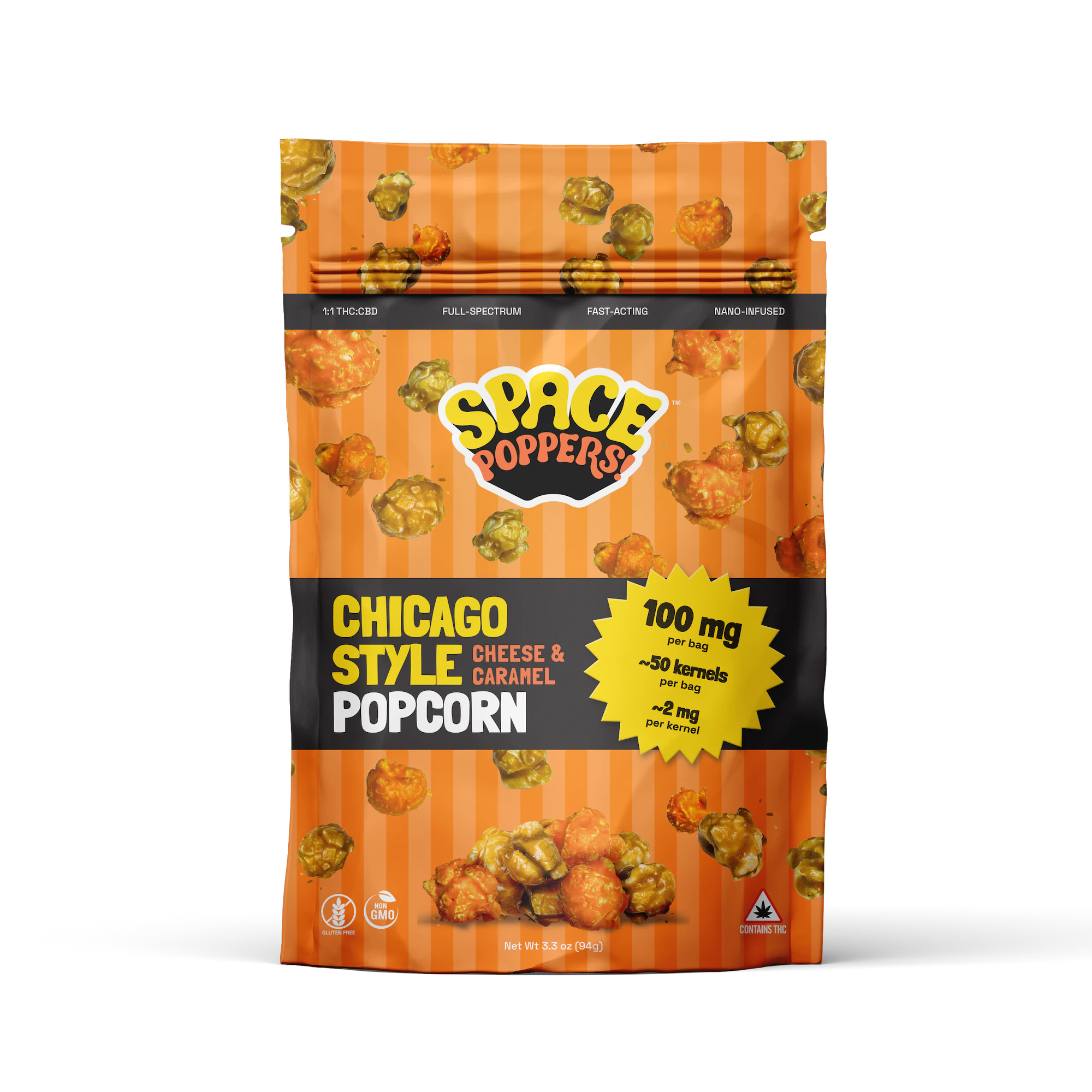 Space Poppers - Chicago Style 1:1 THC:CBD - 100mg - Space Poppers Main Image