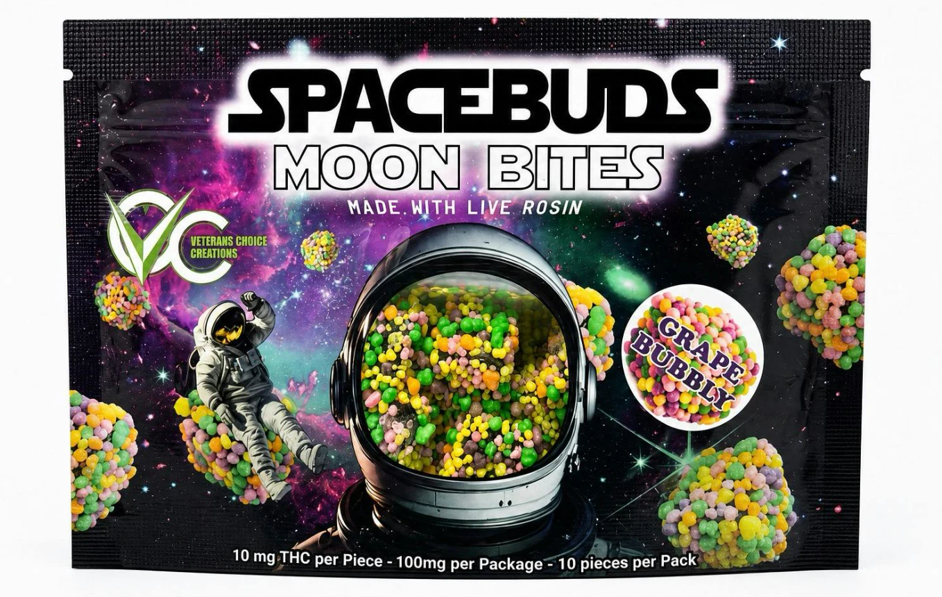 Spacebuds Moon Bites - Grape Bubbly Moon Bites - Live Rosin Edibles 10pcs Main Image