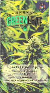 Voodoo -  Green Leaf- Disposable- Green Apple- Sativa- Rechargeable-1g- 84.90%THC