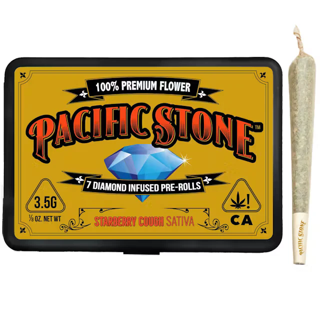 Pacific Stone - Pacific Stone - .5g 7pk (3.5g) Diamond Infused Pre-Roll Pack - Starberry Cough  Main Image